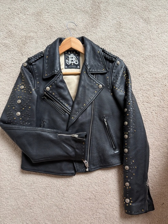 Scotch & Soda Jackets & Blazers - Scotch & Soda Studded Leather Moto Jacket Black Size XS